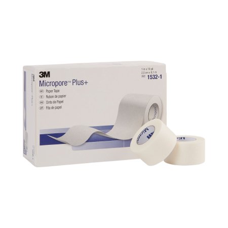 3M Micropore Paper Tape Plus - Medical Tape High Adhesion Paper 1 Inch X 10 Yard White NonSterile - 1532-1