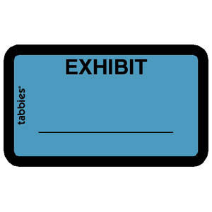 Tabbies Legal Exhibit Labels - 5-1/4"W x 3-1/4"H, 252 labels per Pack