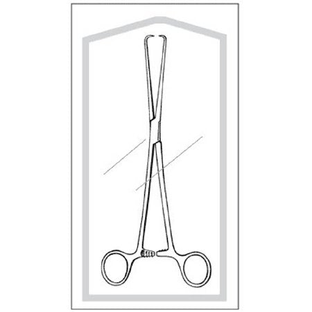Econo - Tenaculum Forceps Schroeder 9-1/2 Inch Length Floor Grade Pakistan Stainless Steel Sterile Ratchet Lock Finger Ring Handle Straight - 96-2624