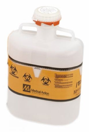 Sharps-Tainer - Sharps Container 9 H X 10 W X 6 D Inch 4.8 Quart Translucent Base / White Lid Vertical Entry Tethered Screw On Lid - 184S