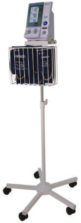 Omron Healthcare IntelliSense Blood Pressure Monitor Cart Stainless Steel 22 Inch 1 Shelf / 1 Basket Silver - HEM-907-STAND