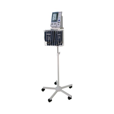 IntelliSense - Blood Pressure Monitor Cart Stainless Steel 22 Inch Silver 5-7/8 X 12 X 21-1/2 Inch Basket, 11 X 12 Inch Platform - HEM-907-STAND