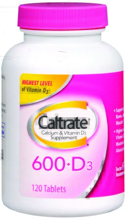 Caltrate 600 + D - Joint Health Supplement Vitamin D3 / Calcium Carbonate 800 IU - 600 mg Strength Tablet 120 per Bottle - 00005550924