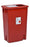 SharpSafety - Sharps Container 26 H X 18-1/4 W X 12-3/4 D Inch 18 Gallon Red Base / White Lid Vertical Entry Gasketed Sliding Lid - 8998SPG2