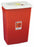 Cardinal SharpSafety Sharps Container 1-Piece 26 H X 18-1/4 W X 12-3/4 D Inch 18 Gallon Red Hinged Lid - 8991