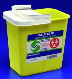 SharpSafety - Chemotherapy Waste Container 18-3/4 H X 12-3/4 D X 18-1/4 W Inch 12 Gallon Yellow Base / White Lid Vertical Entry Gasketed Hinged Lid - 8931PG2