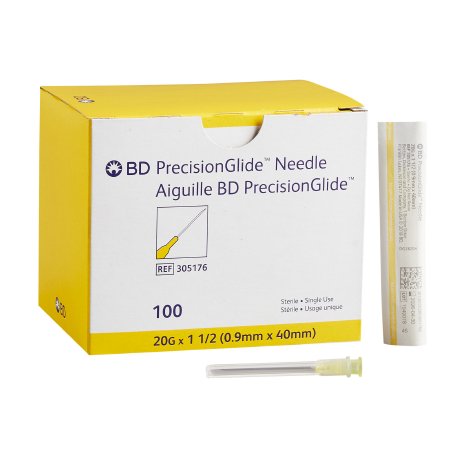 PrecisionGlide - Hypodermic Needle NonSafety 20 Gauge 1-1/2 Inch Length Regular Wall - 305176