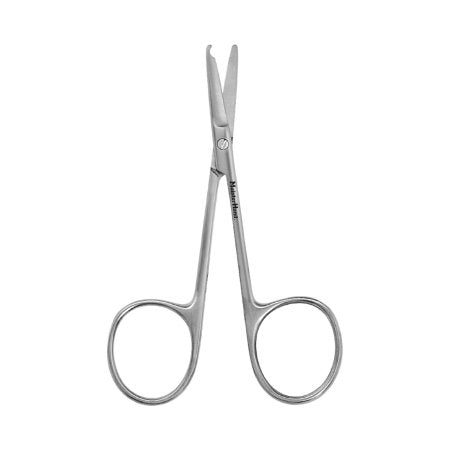 MeisterHand - Stitch Scissors Spencer 3-1/2 Inch Length Surgical Grade Stainless Steel NonSterile Finger Ring Handle Straight Blunt Tip / Blunt Tip - MH9-100