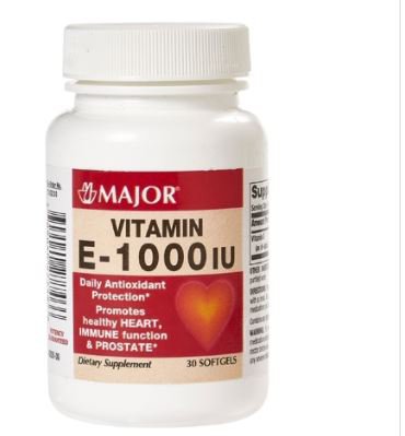 Major Pharmaceuticals Major Vitamin Supplement Vitamin E 1000 IU Strength Capsule 100 per Bottle - 904027760