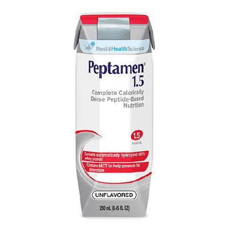 Nestle Healthcare Nutrition Peptamen 1.5 Tube Feeding Formula 250 mL Carton Ready to Use Unflavored Adult - 798716181921
