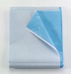 Tidi Products Tidi Everyday Stretcher Sheet Flat 40 X 90 Inch Blue Tissue / Poly Disposable - 980929