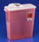 Cardinal SharpSafety Sharps Container 1-Piece 13-3/4 H X 13-3/4 W X 6 D Inch 3 Gallon Red Hinged, Rotor Lid - 8964