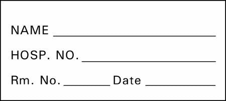 Precision Dynamics TimeMed Pre-Printed / Write On Label Timemed Communication Fill In Name, Hosp. No., Rm. No., Date White 1 X 2-1/4 Inch - SP-2