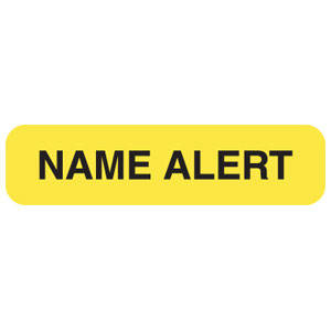 Tabbies Labels "Name Alert" , Fluorescent Chartreuse  - 1-1/4"W x 5/16"H, 500 per Roll - MAP345