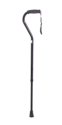 Fabrication Enterprises Offset Cane  Aluminum 29 To 38 Inch Height Black - 43-2012