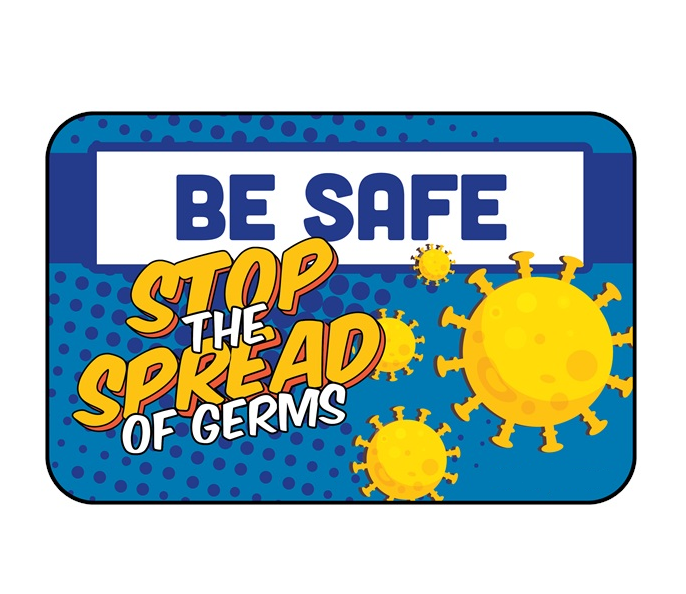 BeSafe Messaging Education Wall Decals - Blue & Yellow, 6" x 9", Pack of 3