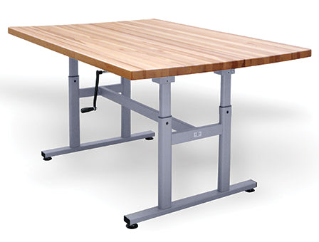 Hausmamann Deluxe Crank Butcher Block Work Tables