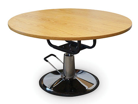 Hausmamann Round Hydraulic Work Table - 48" x 28½" -34", - 4335
