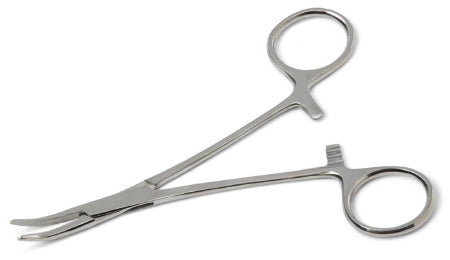 Medline - Mosquito Forceps Halsted 5 Inch Length Floor Grade Stainless Steel NonSterile Ratchet Lock Finger Ring Handle Curved - MDS10525