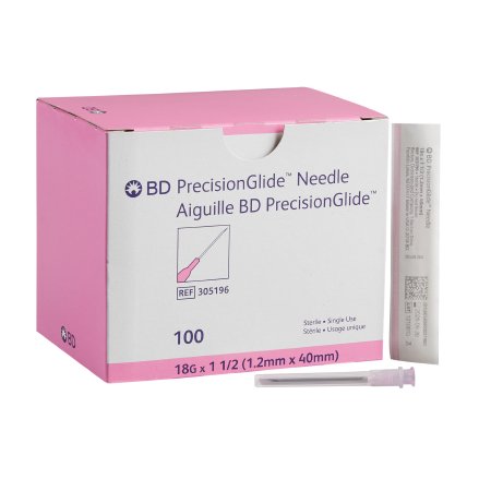 PrecisionGlide - Hypodermic Needle NonSafety 18 Gauge 1-1/2 Inch Length Thin Wall - 305196