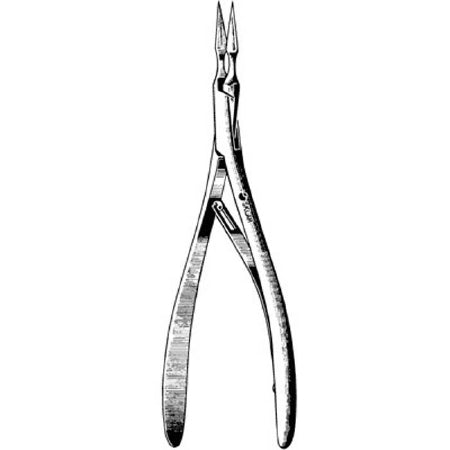 Sklar Splinter Forceps Virtus 6 Inch Surgical Grade Stainless Steel NonSterile NonLocking Spring Handle Straight Spade Tip - 19-3160