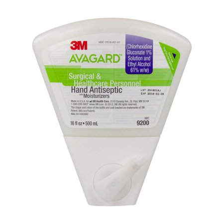 3M Avagard - Waterless Surgical Scrub 16 oz. Dispenser Refill Bottle 1% / 61% Strength CHG (Chlorhexidine Gluconate) / Ethyl Alcohol NonSterile - 9200