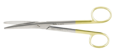 Miltex - Dissecting Scissors Mayo 6-3/4 Inch Length OR Grade German Stainless Steel / Tungsten Carbide NonSterile Finger Ring Handle Curved Rounded Blades Blunt Tip / Blunt Tip - 5-142TC