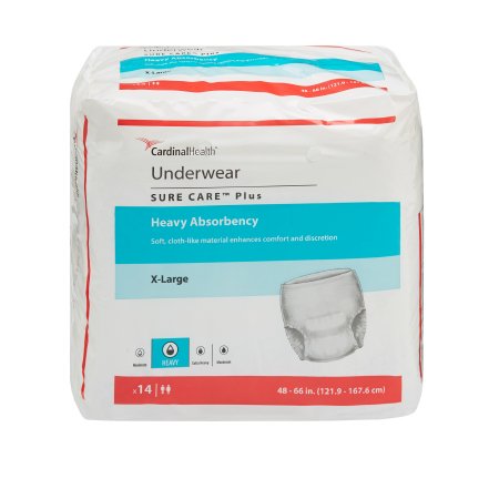 Sure Care Plus - Unisex Adult Absorbent Underwear Pull On with Tear Away Seams X-Large Disposable Heavy Absorbency - 1625
