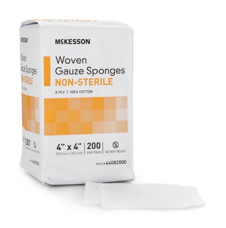 McKesson McKesson Gauze Sponge Cotton 8-Ply 4 X 4 Inch Square NonSterile - 44082000