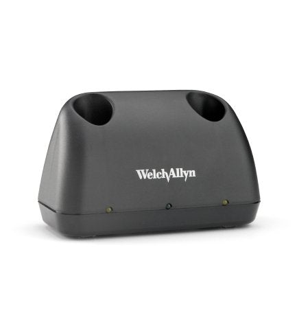 Welch Allyn Charger, Dual Handle Charges One or Two Handles, Portable, LED Power Light Will accept 3.5v or 2.5v Well Rechargeable NiCad Handles; Lithium Ion and PocketScope Handles Require an Adapter - 71140