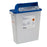 Cardinal PharmaSafety Pharmaceutical Waste Container Nestable 16-1/2 H X 13-3/4 W X 6 D Inch 3 Gallon White Base / Blue Lid Horizontal Entry Counterbalance Lid - 8836SA