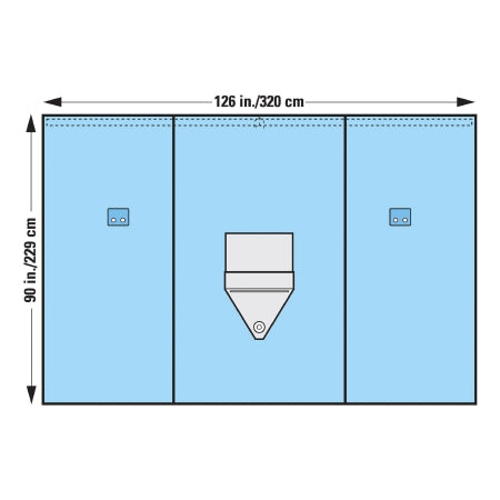 O&M Halyard - Orthopedic Drape Vertical Isolation Drape 90 W X 126 L Inch Sterile - 77723