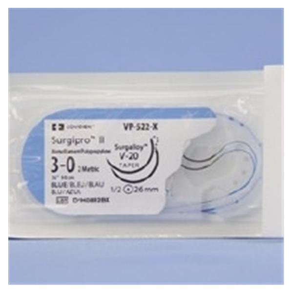 Medtronic MITG-Covidien Suture 3-0 Polypropylene V-20 Surgipro Ii Blue 36" Double Arm Monofilament 36/Ca - VP522X