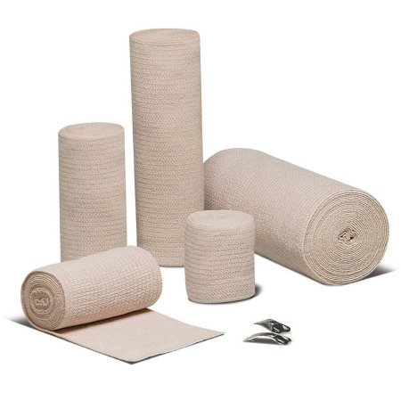 REB LF - Elastic Bandage 2 Inch X 5 Yard Standard Compression Clip Detached Closure Tan NonSterile - 16200000