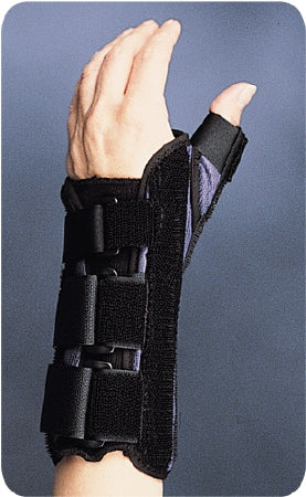 Bird & Cronin Premier Wrist Splint With Thumb Spica Aluminum / Foam Right Hand Black / Blue Small - 8144562