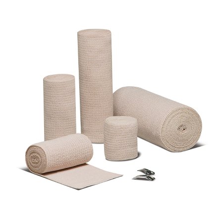 REB LF - Elastic Bandage 4 Inch X 5 Yard Standard Compression Clip Detached Closure Tan NonSterile - 16400000