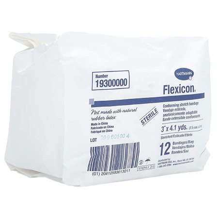 Flexicon - Conforming Bandage Polyester 1-Ply 3 Inch X 4-1/10 Yard Roll Shape Sterile - 19300000
