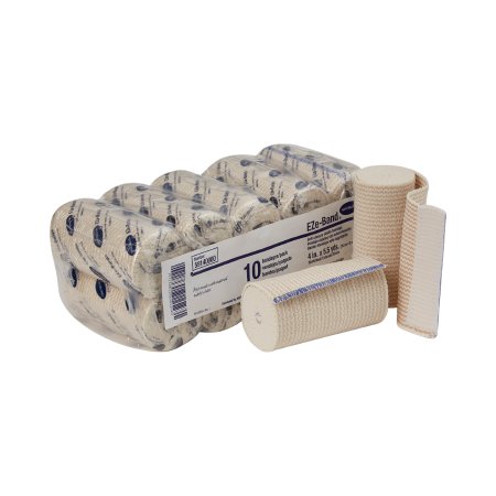 EZe-Band LF - Elastic Bandage 4 Inch X 5-1/2 Yard Standard Compression Double Hook and Loop Closure Tan NonSterile - 59140000