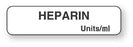 UAL - Drug Label Anesthesia Label Heparin Units/mL White 5/16 X 1-1/4 Inch - ULAM119