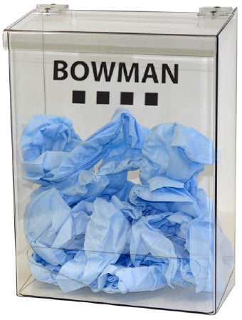 Bowman Manufacturing Bowman PPE Dispenser BOWMAN Clear PETG Plastic Manual Single Bin Wall Mount - BP-011-DISP