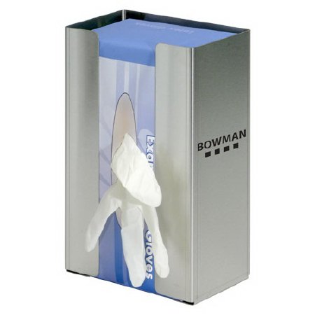 Bowman Manufacturing - Glove Box Holder Horizontal or Vertical Mounted 1-Box Capacity 3.80 X 6.50 X 9.96 Inch Stainless Steel - GS-073