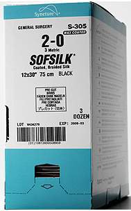 Sofsilk - Suture without Needle Braided Silk Nonabsorbable Coated Size 0 18 Inch Suture - S-196