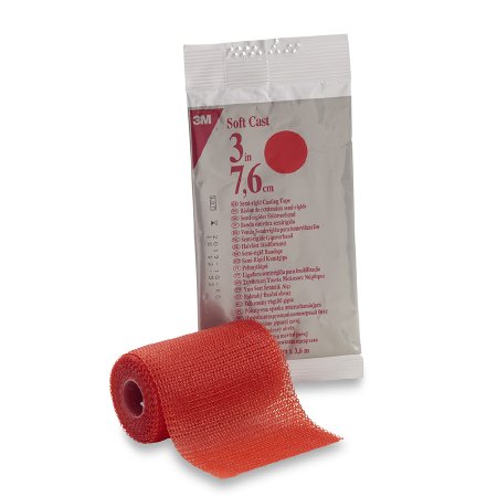 3M Scotchcast Soft Cast - Cast Tape 3 Inch X 12 Foot Fiberglass Red - 82103R