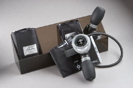 American Diagnostic Corp Multikuf Aneroid Sphygmomanometer Kit Palm Style Hand Held 1-Tube Infant, Child, Small Adult Size Arm - 705PMK-BK