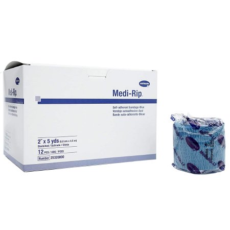 Medi-Rip - Cohesive Bandage 2 Inch X 5 Yard Standard Compression Self-adherent Closure Blue NonSterile - 25320000
