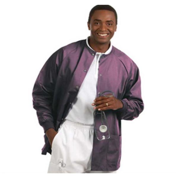 Fashion Seal Jacket Warm-Up 65% Polyester / 35% Cotton Unisex Plum Medium 2 Pockets Ea - 7682-M