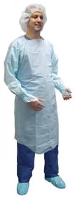 Precept Medical Products Over-the-Head Protective Procedure Gown X-Large Unisex ASTM F1671 NonSterile Blue - 8572B
