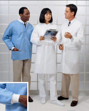 Cardinal - Lab Coat White Large Knee Length Disposable - 2312LC