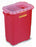 BD - Sharps Container 23-1/2 H X 20 W X 14-3/4 D Inch 17 Gallon Red Base / Clear Lid Vertical Entry Gasketed Hinged Lid - 305665