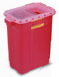 Becton Dickinson Sharps Container 2-Piece 23-1/2 H X 19-1/2 W X 14-1/4 D Inch 17 Gallon Red Hinged Lid - 305665